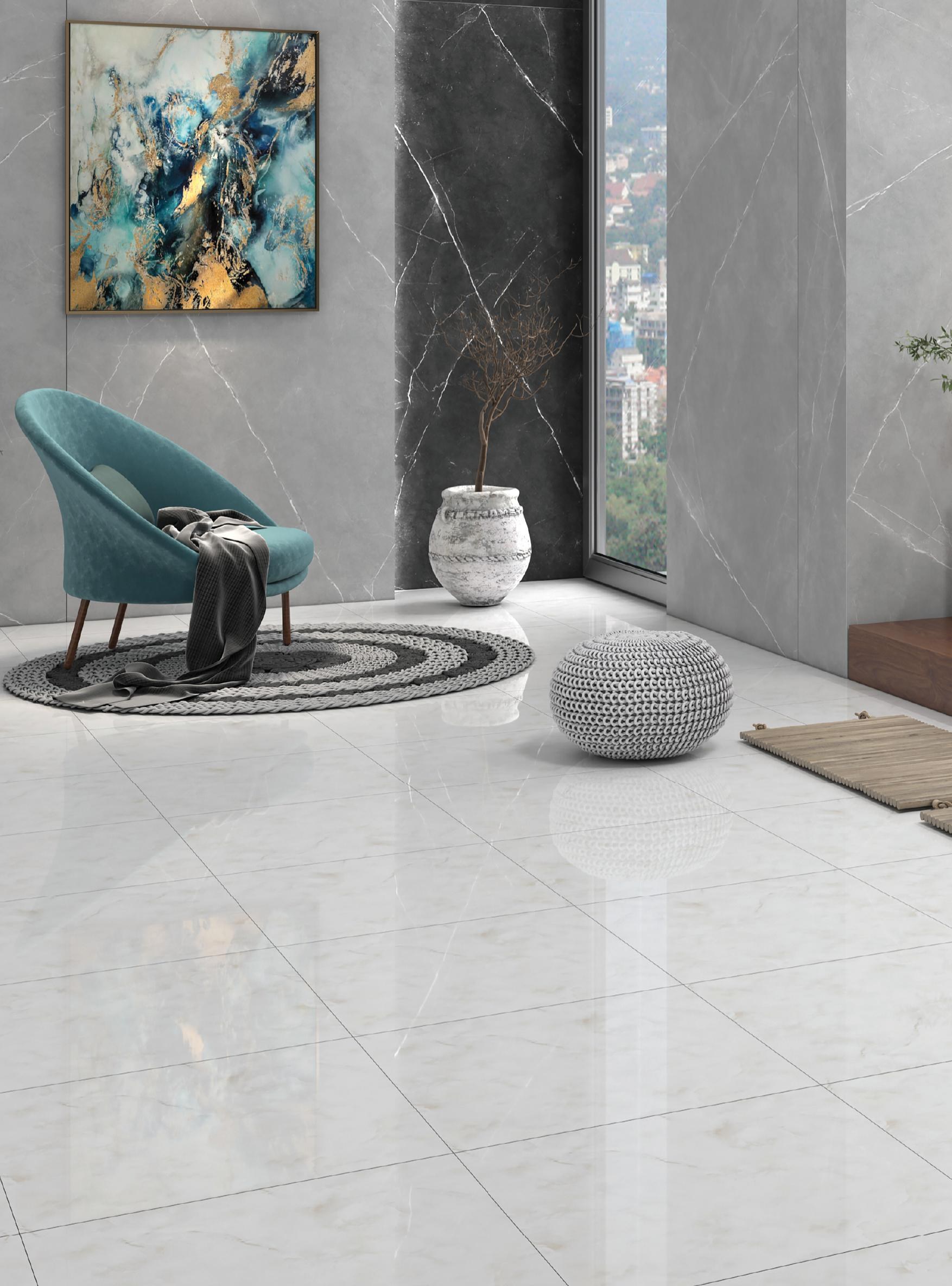 Orela 60x60 cm floor tiles installed