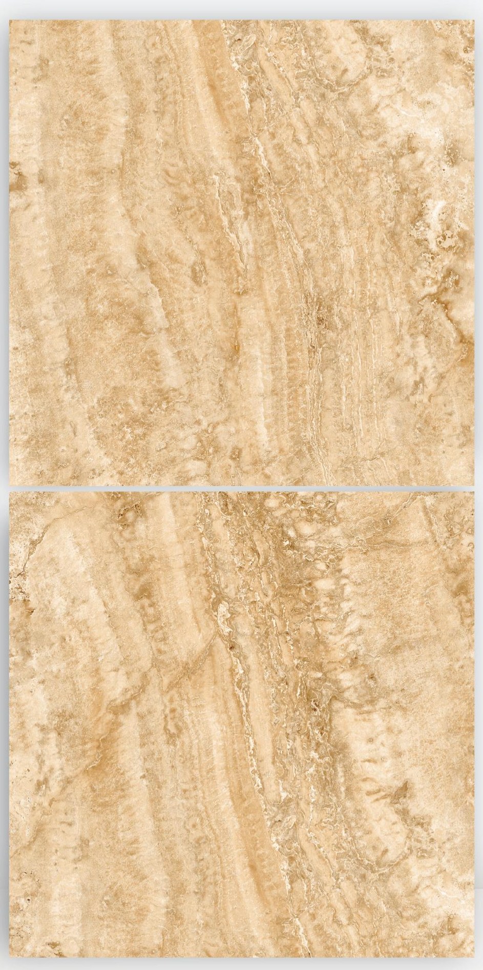 Eco 60x60 cm matt porcelain tile surface with travertine veining