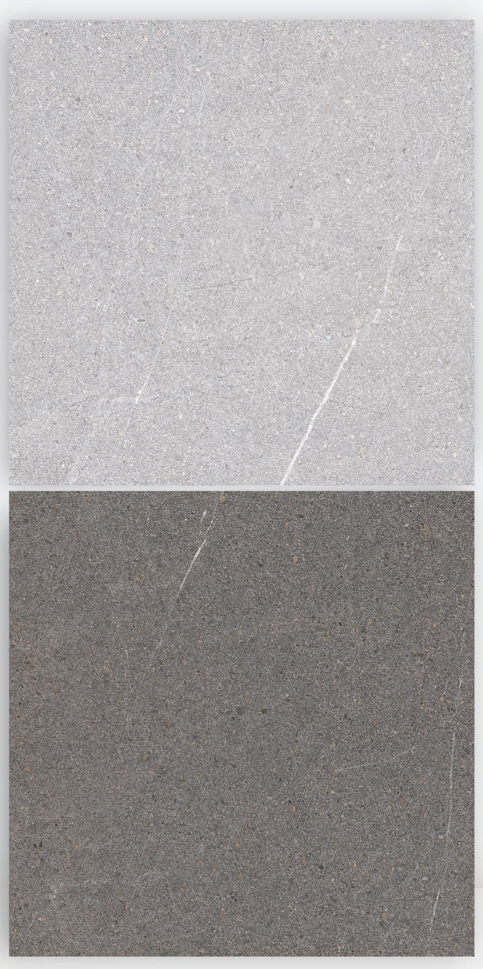 Arles 60x60 cm matt porcelain tiles in light grey and dark grey