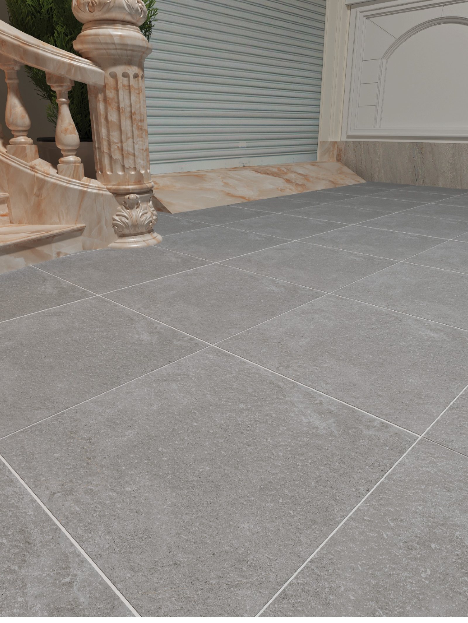 Kawo 60x60 cm pavers on an entrance driveway
