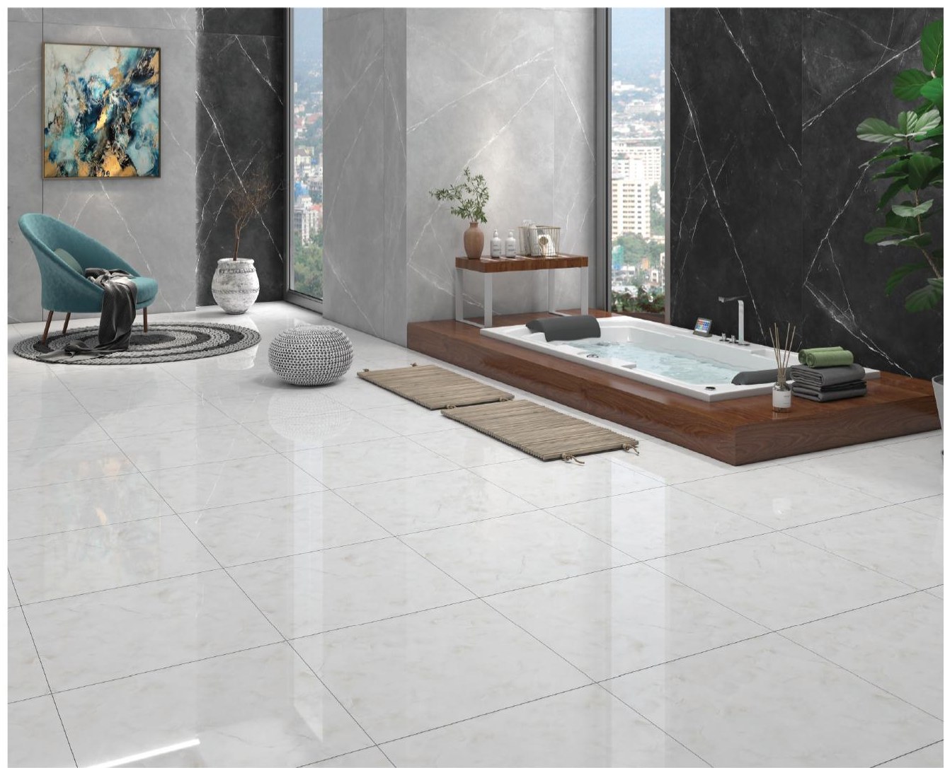 Orela 60x60 cm tiles in an interior