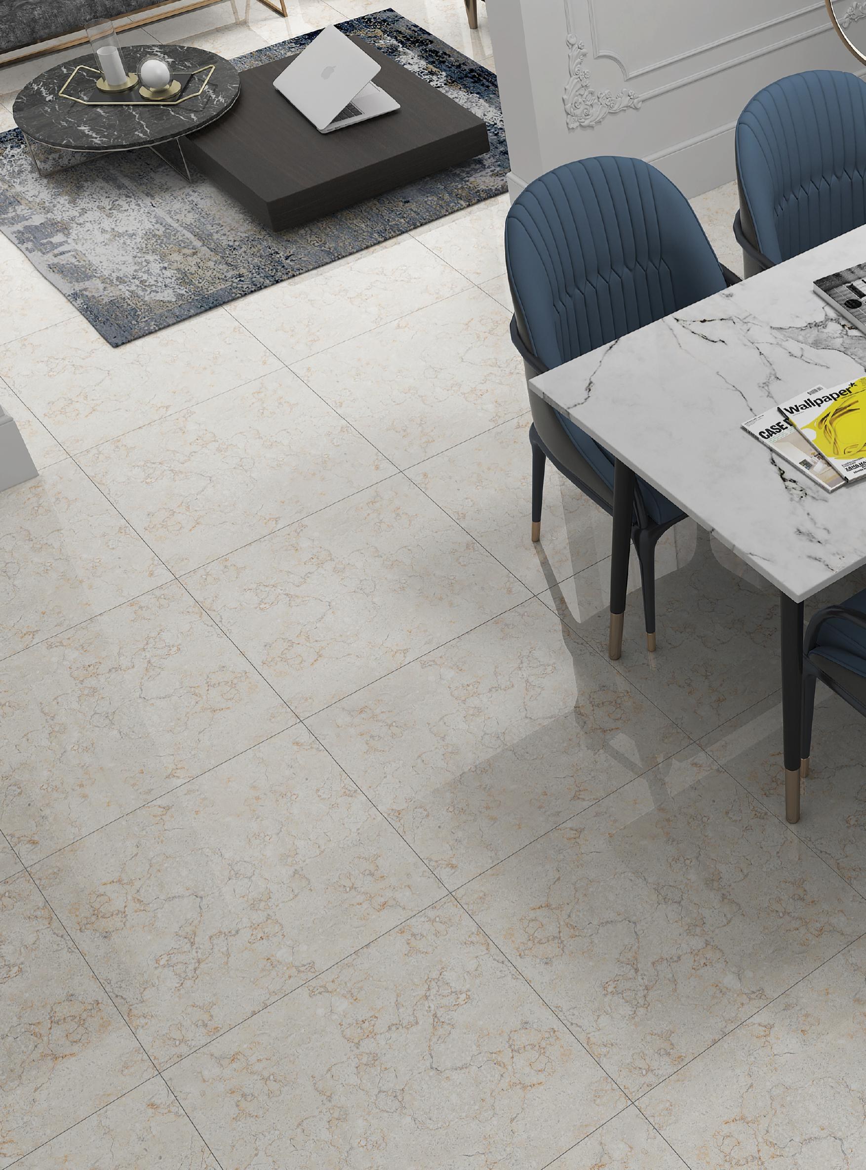 Ajax 60x60 cm floor tiles installed