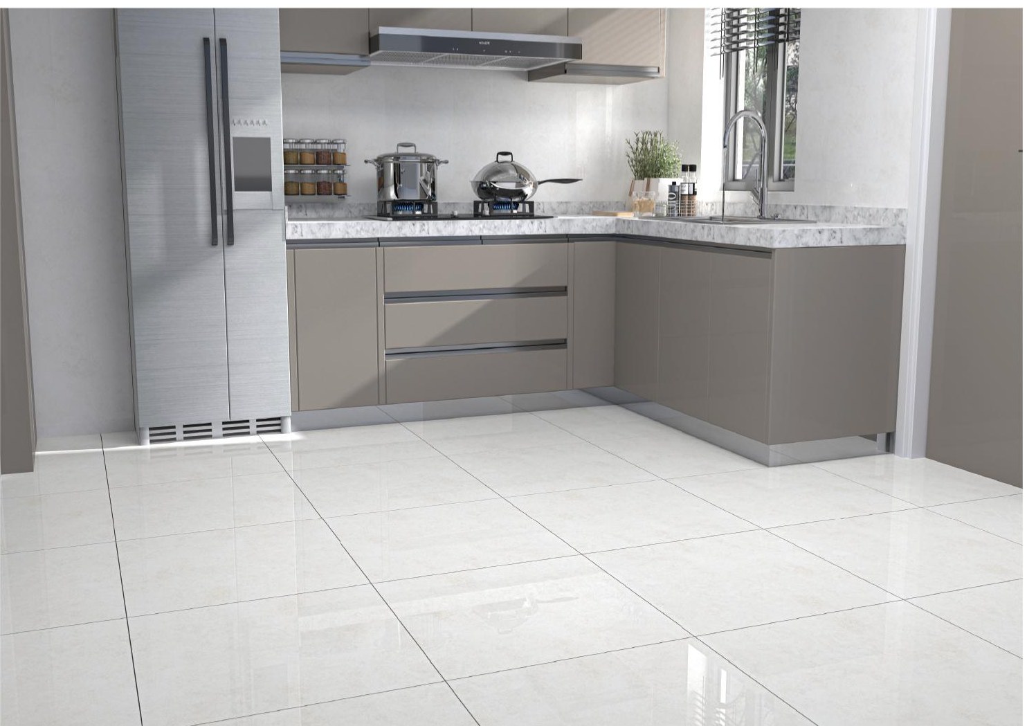 Magic 60x60 cm tiles in an interior