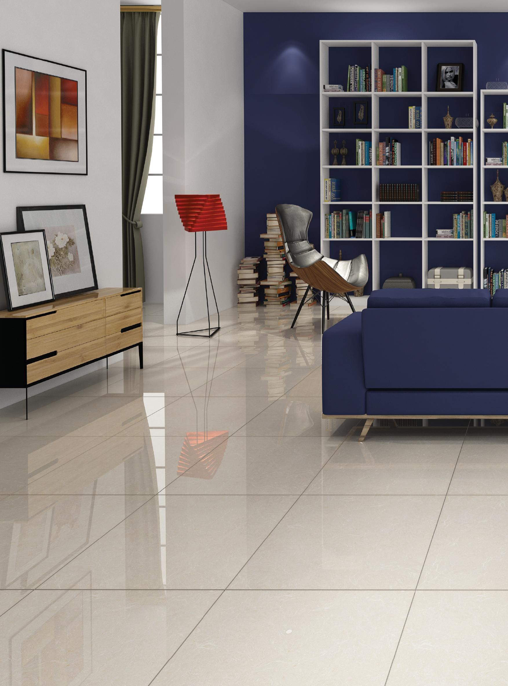 Kadis 60x60 cm floor tiles installed