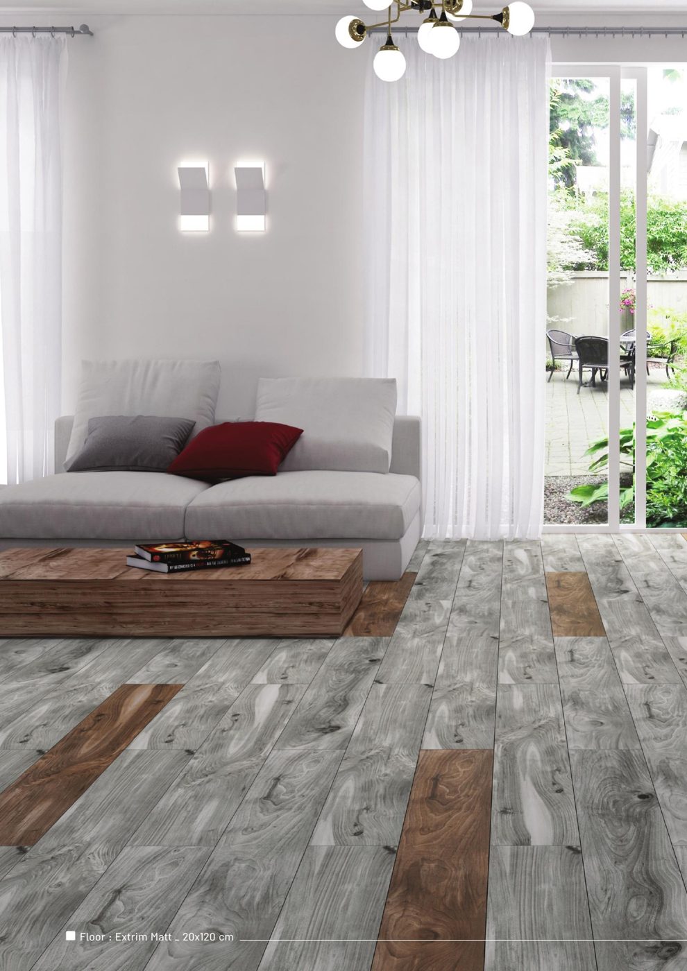 Extrim 20x120 wood-look floor tiles in a modern interior